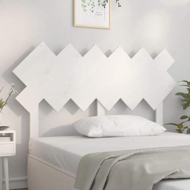 foto del prodotto testiera per letto bianca 132x3x81 cm legno massello di pino vidaxl