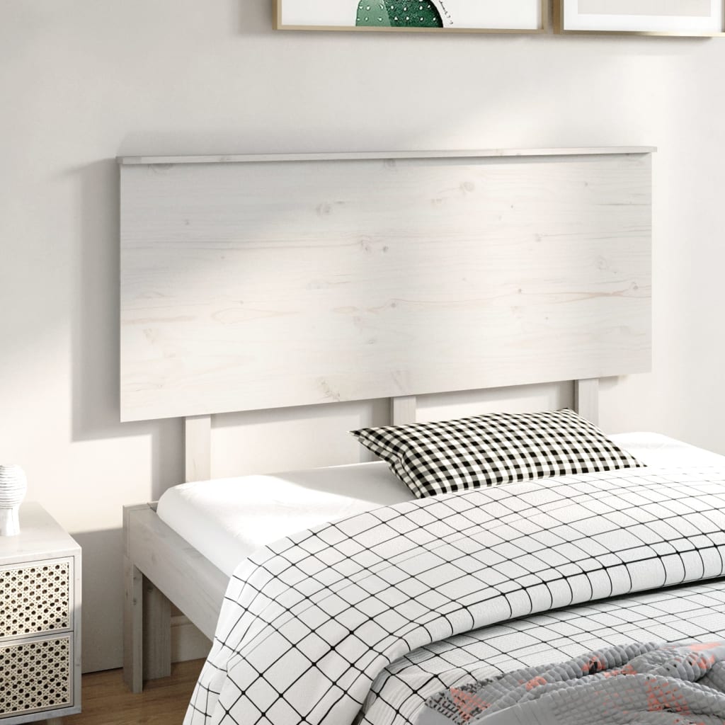 foto del prodotto testiera per letto bianca 139x6x82,5 cm legno massello di pino cod mxl 49684
