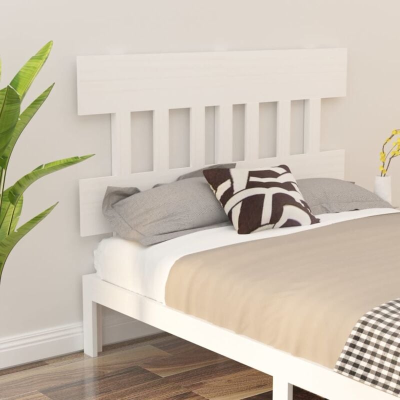 foto del prodotto testiera per letto bianca 143,5x3x81 cm legno massello di pino vidaxl