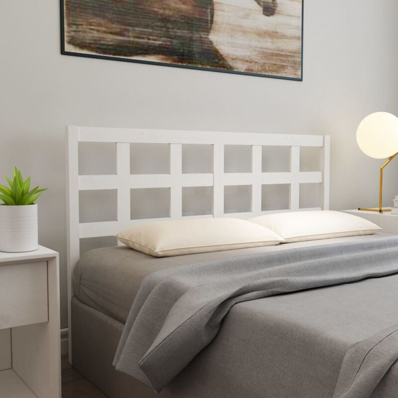 foto del prodotto testiera per letto bianca 145,5x4x100 cm legno massello di pino vidaxl