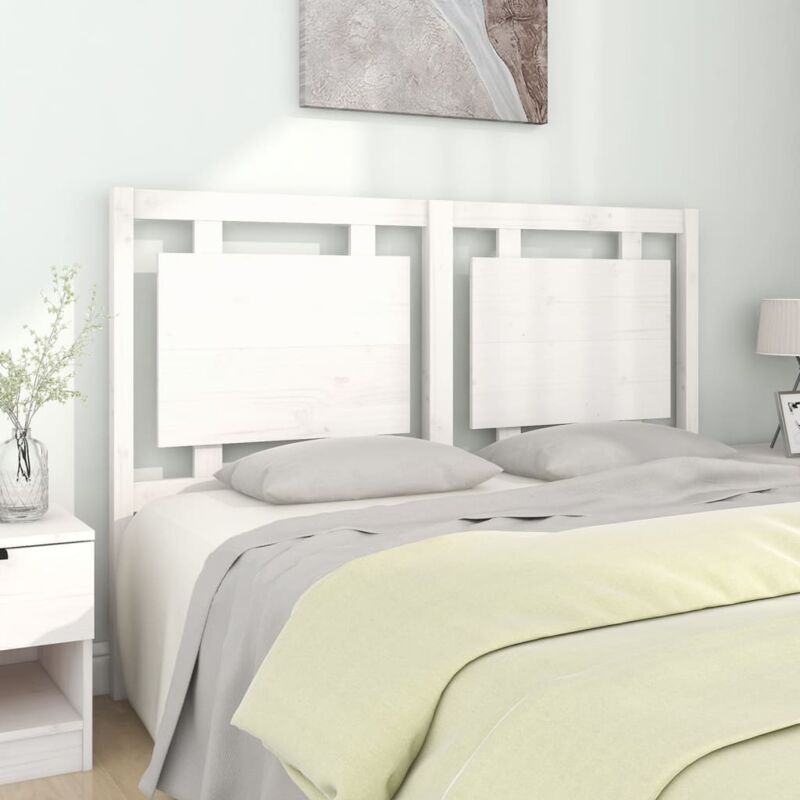 foto del prodotto testiera per letto bianca 145,5x4x100 cm legno massello di pino vidaxl
