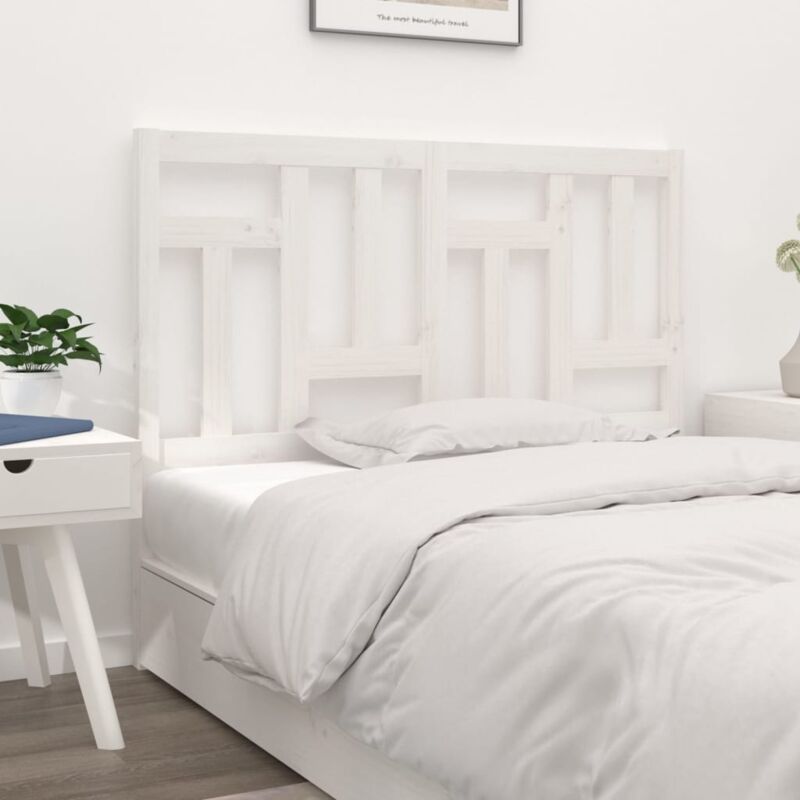 foto del prodotto testiera per letto bianca 145,5x4x100 cm legno massello di pino vidaxl