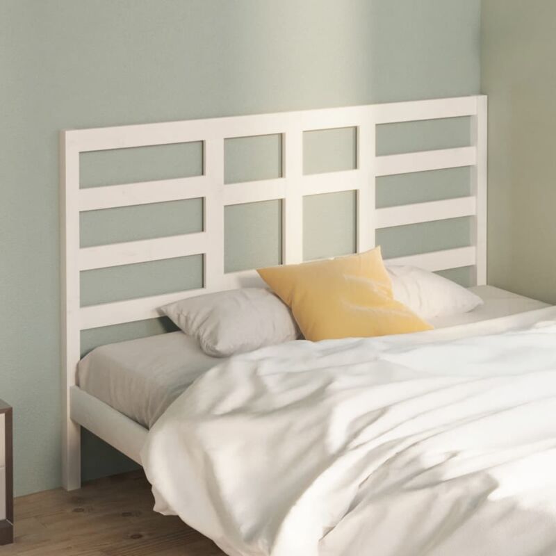 foto del prodotto testiera per letto bianca 146x4x104cm in legno massello di pino vidaxl
