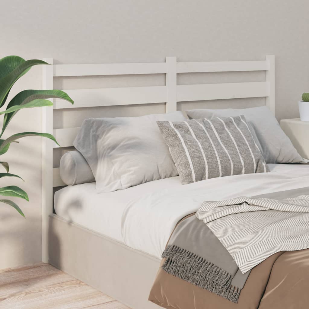 foto del prodotto testiera per letto bianca 166x4x100cm in legno massello di pino