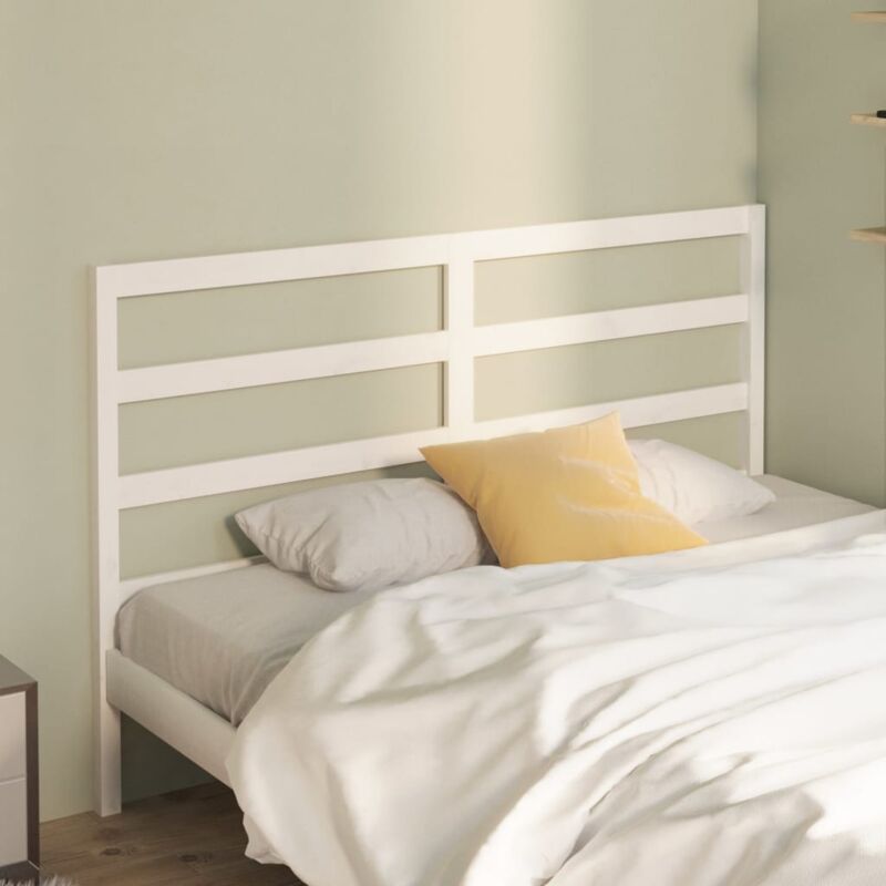 foto del prodotto testiera per letto bianca 166x4x100cm in legno massello di pino vidaxl