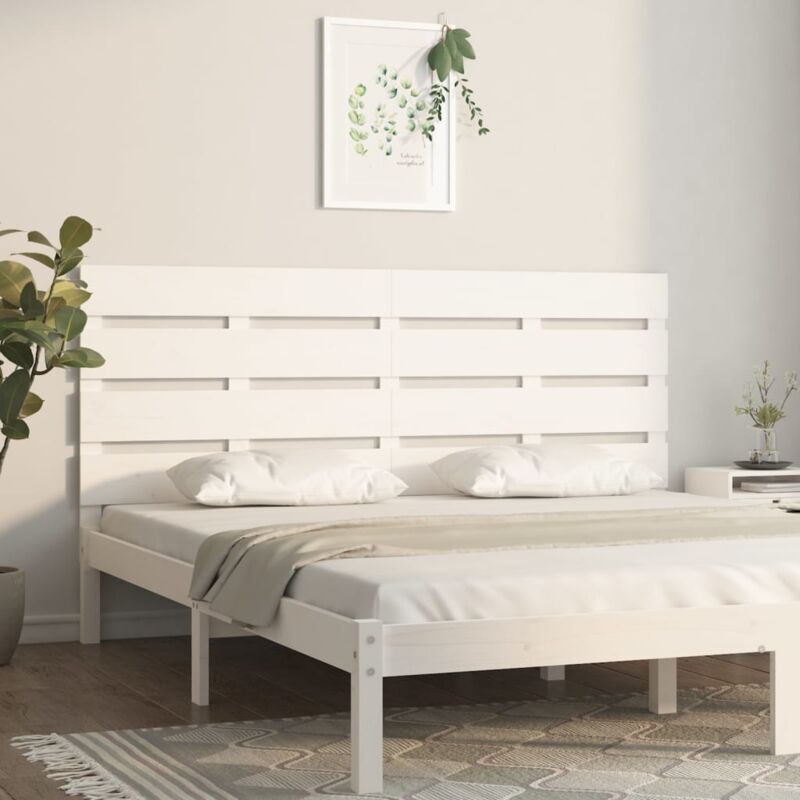 foto del prodotto testiera per letto bianca 180x3x80 cm in legno massello di pino vidaxl
