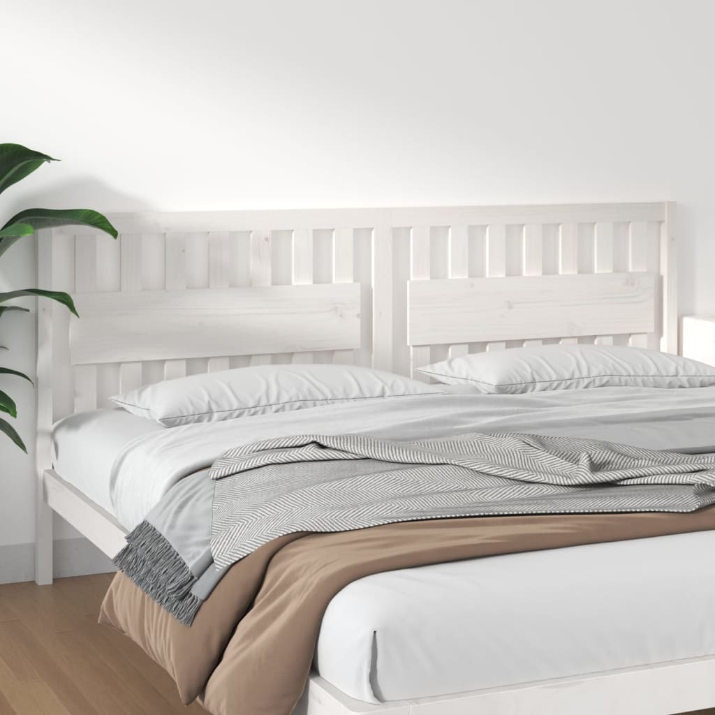 foto del prodotto testiera per letto bianca 205,5x4x100 cm legno massello di pino cod mxl 51681