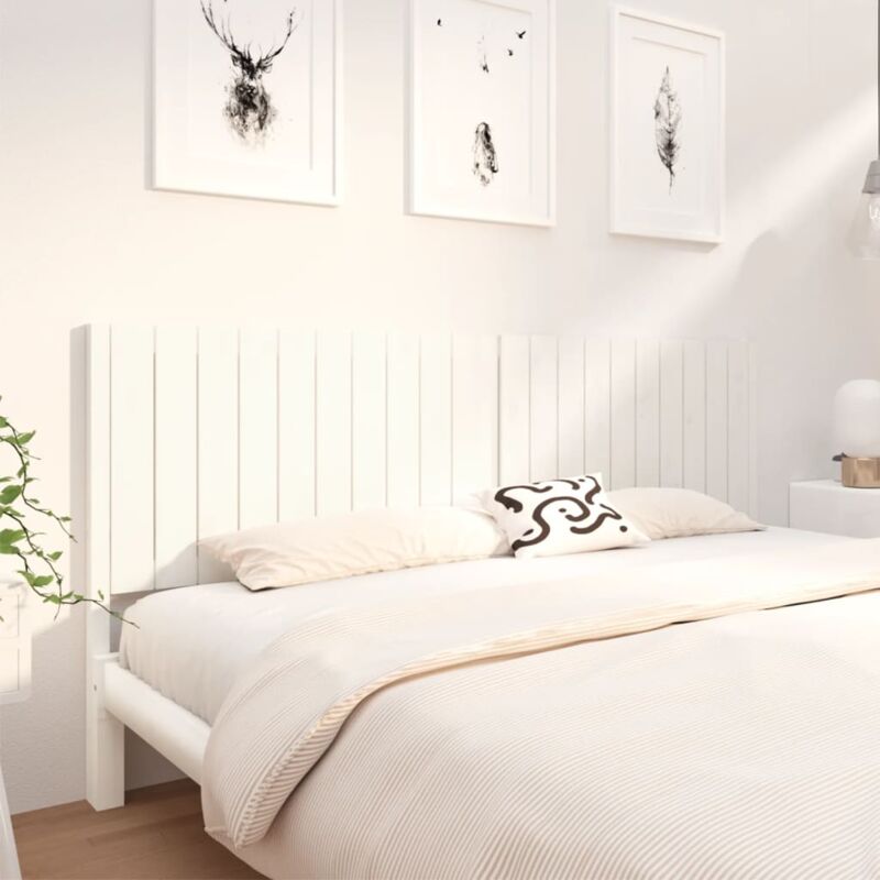 foto del prodotto testiera per letto bianca 205,5x4x100 cm legno massello di pino vidaxl