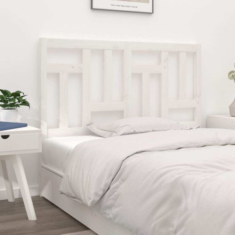 foto del prodotto testiera per letto bianca 205,5x4x100 cm legno massello di pino vidaxl