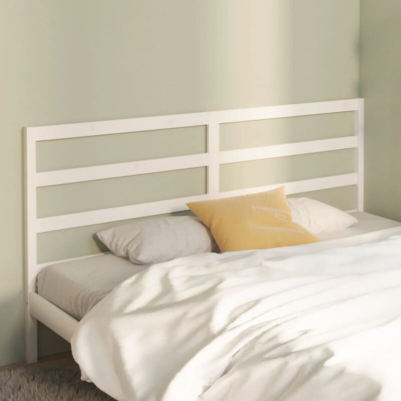 foto del prodotto testiera per letto bianca 206x4x100 cm legno massello di pino vidaxl