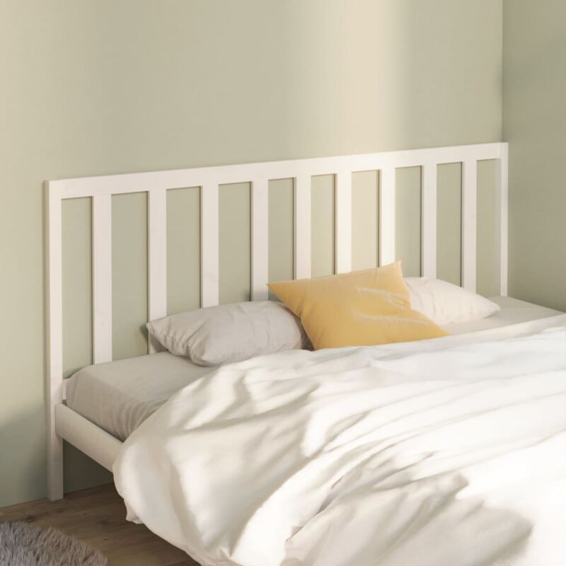 foto del prodotto testiera per letto bianca 206x4x100 cm legno massello di pino vidaxl