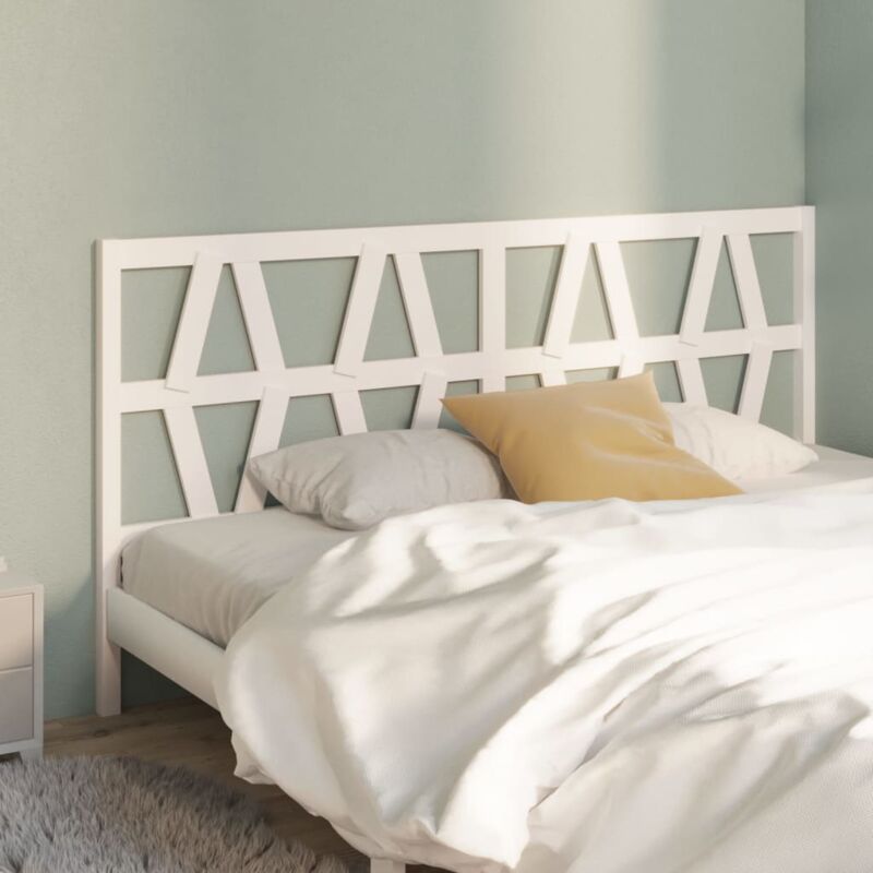 foto del prodotto testiera per letto bianca 206x4x100 cm legno massello di pino vidaxl
