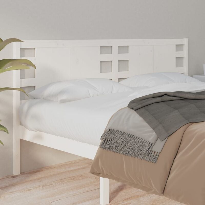 foto del prodotto testiera per letto bianca 206x4x100 cm legno massello di pino vidaxl