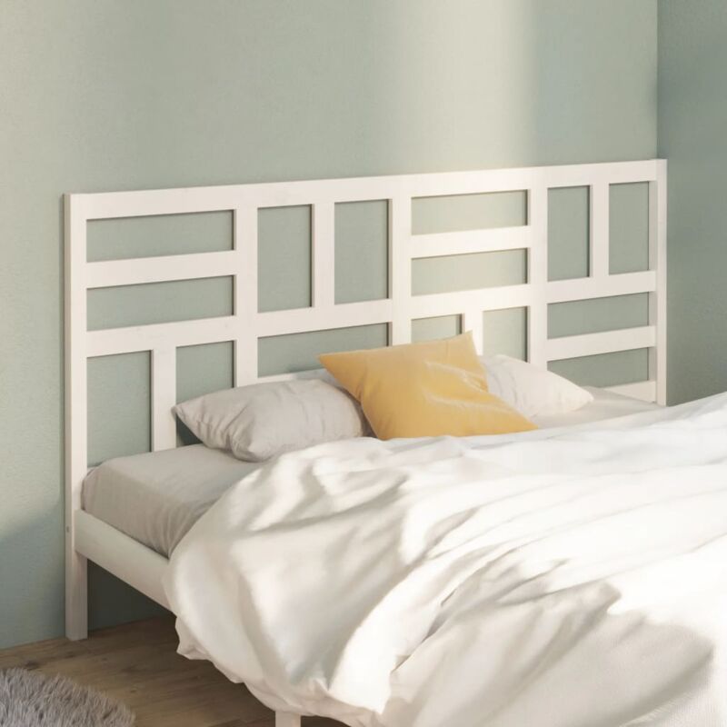 foto del prodotto testiera per letto bianca 206x4x104 cm legno massello di pino vidaxl