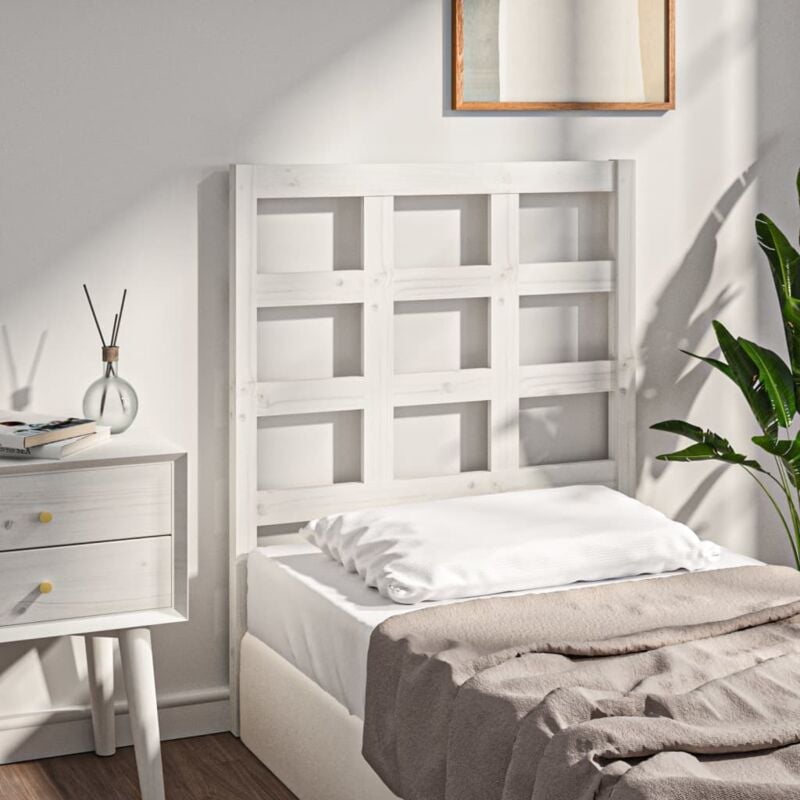 foto del prodotto testiera per letto bianca 80,5x4x100 cm legno massello di pino vidaxl
