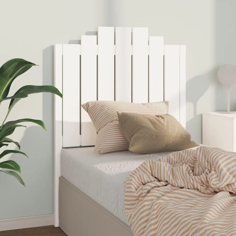 foto del prodotto testiera per letto bianca 81x4x110 cm in legno massello di pino vidaxl 911934