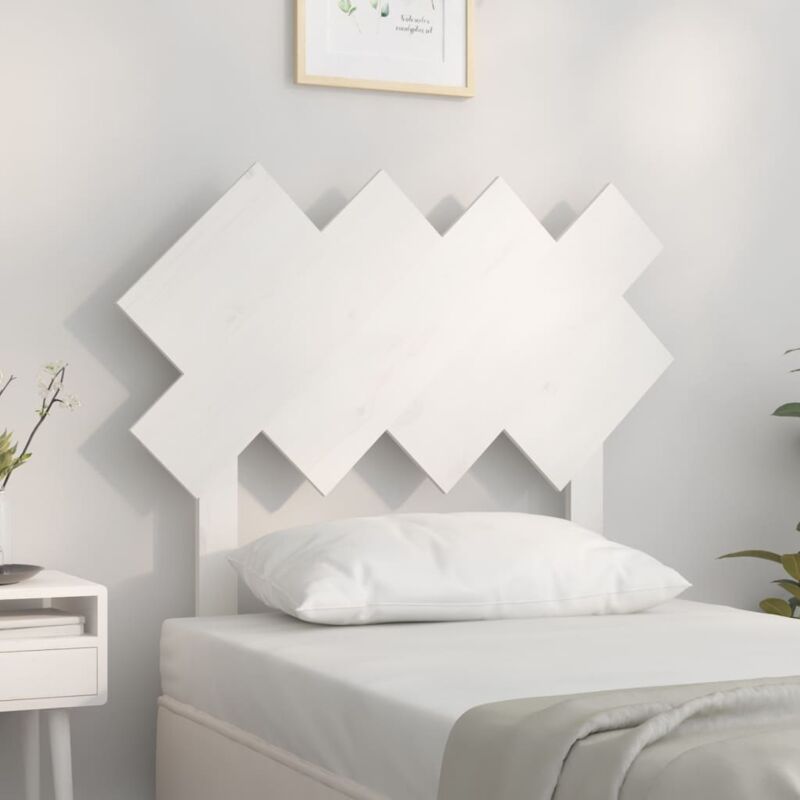 foto del prodotto testiera per letto bianca 92x3x81 cm in legno massello di pino vidaxl