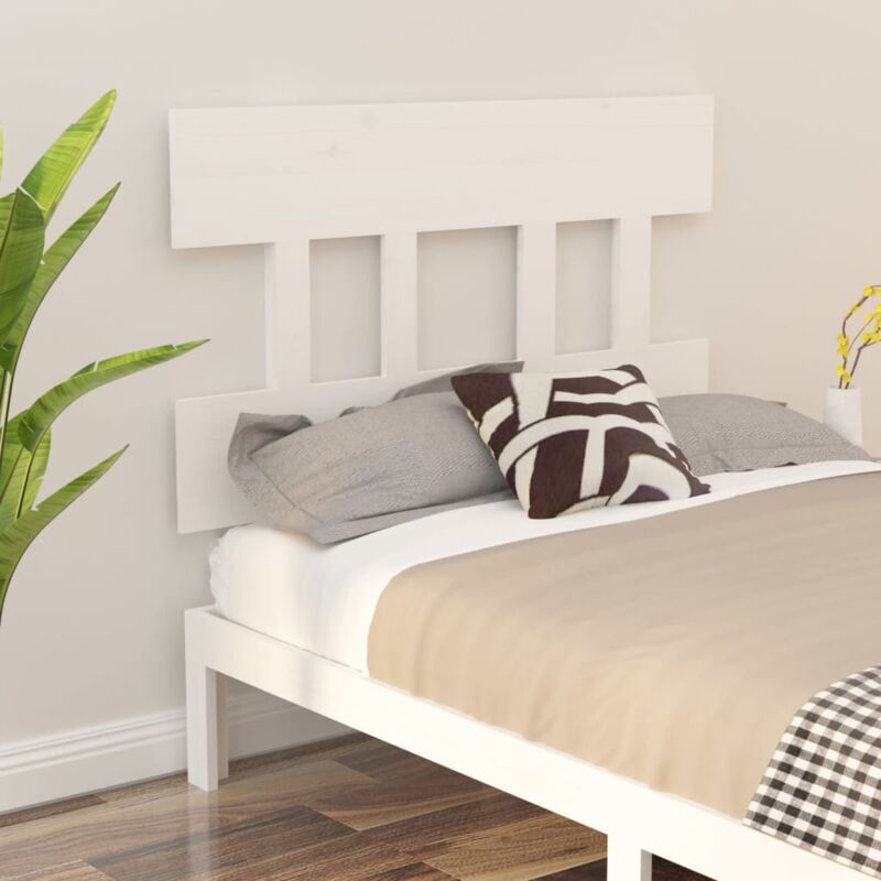 foto del prodotto testiera per letto bianca 93,5x3x81cm in legno massello di pino vidaxl
