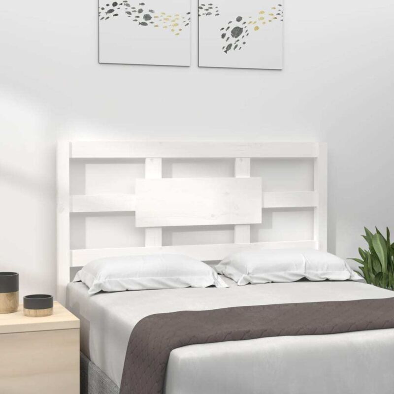 foto del prodotto testiera per letto bianca 95,5x4x100 cm legno massello di pino vidaxl