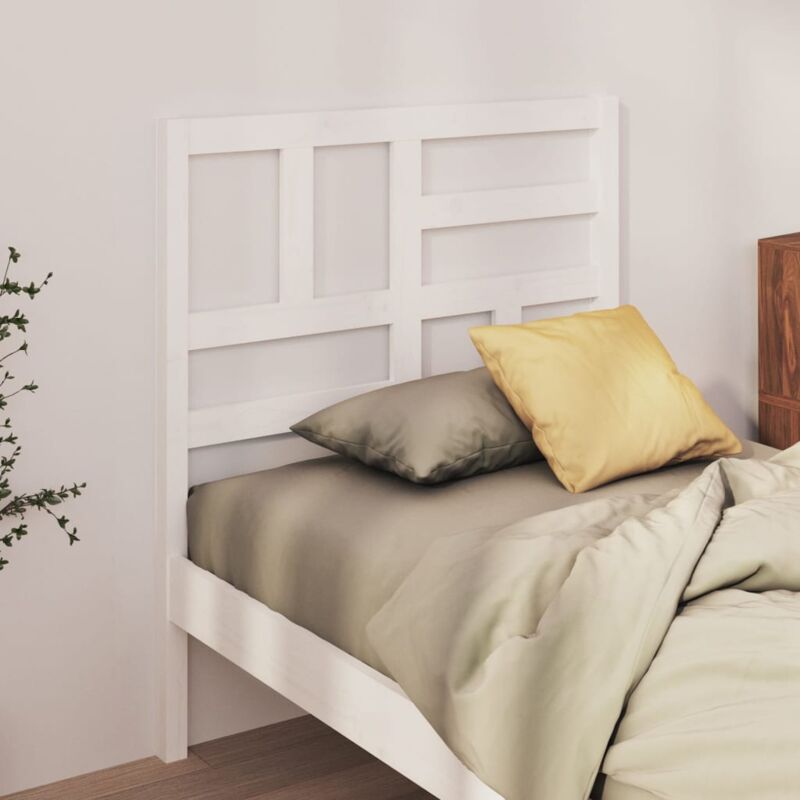 foto del prodotto testiera per letto bianca 96x4x104 cm in legno massello di pino vidaxl