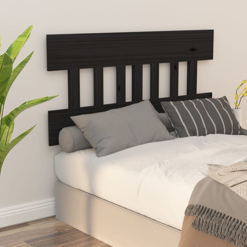 foto del prodotto testiera per letto elegant testate e armadi nera 163,5x3x81 cm in legno massello di pino bv269204 bonnevie