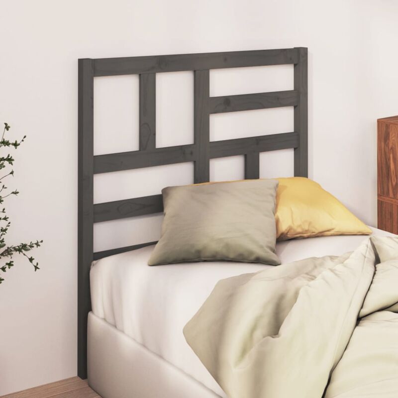 foto del prodotto testiera per letto grigia 106x4x104cm in legno massello di pino - vidaxl