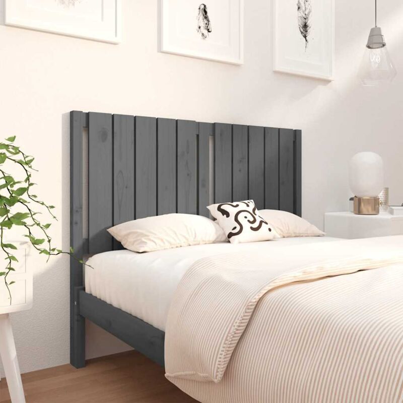 foto del prodotto testiera per letto grigia 125,5x4x100 cm legno massello di pino vidaxl