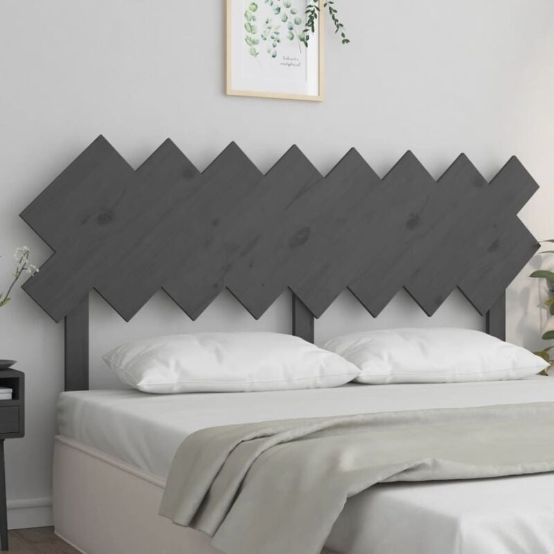 foto del prodotto testiera per letto grigia 159,5x3x80,5cm legno massello di pino vidaxl