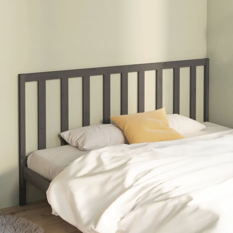 foto del prodotto testiera per letto grigia 186x4x100cm in legno massello di pino vidaxl