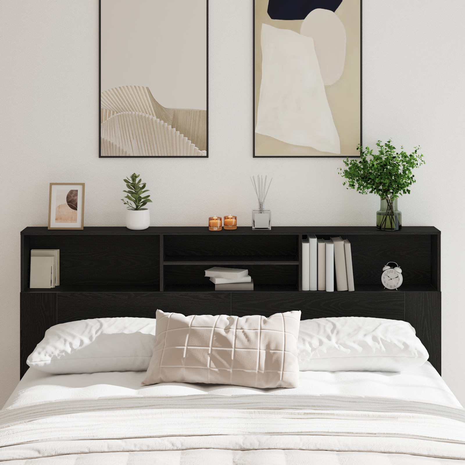 foto del prodotto testiera per letto in rovere nero, 200x19x103,5 cm, legno ingegnerizzato
