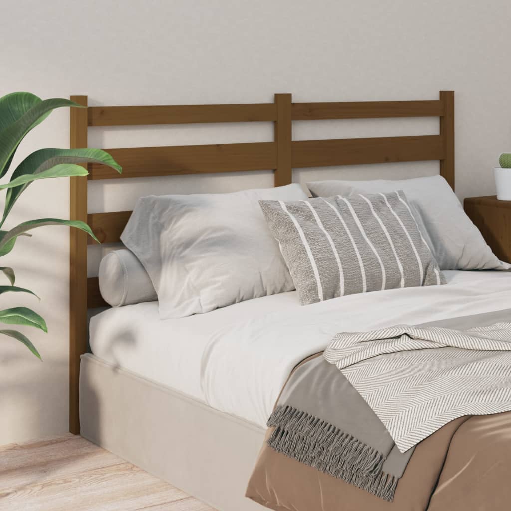 foto del prodotto testiera per letto miele 156x4x100 cm in legno massello di pino