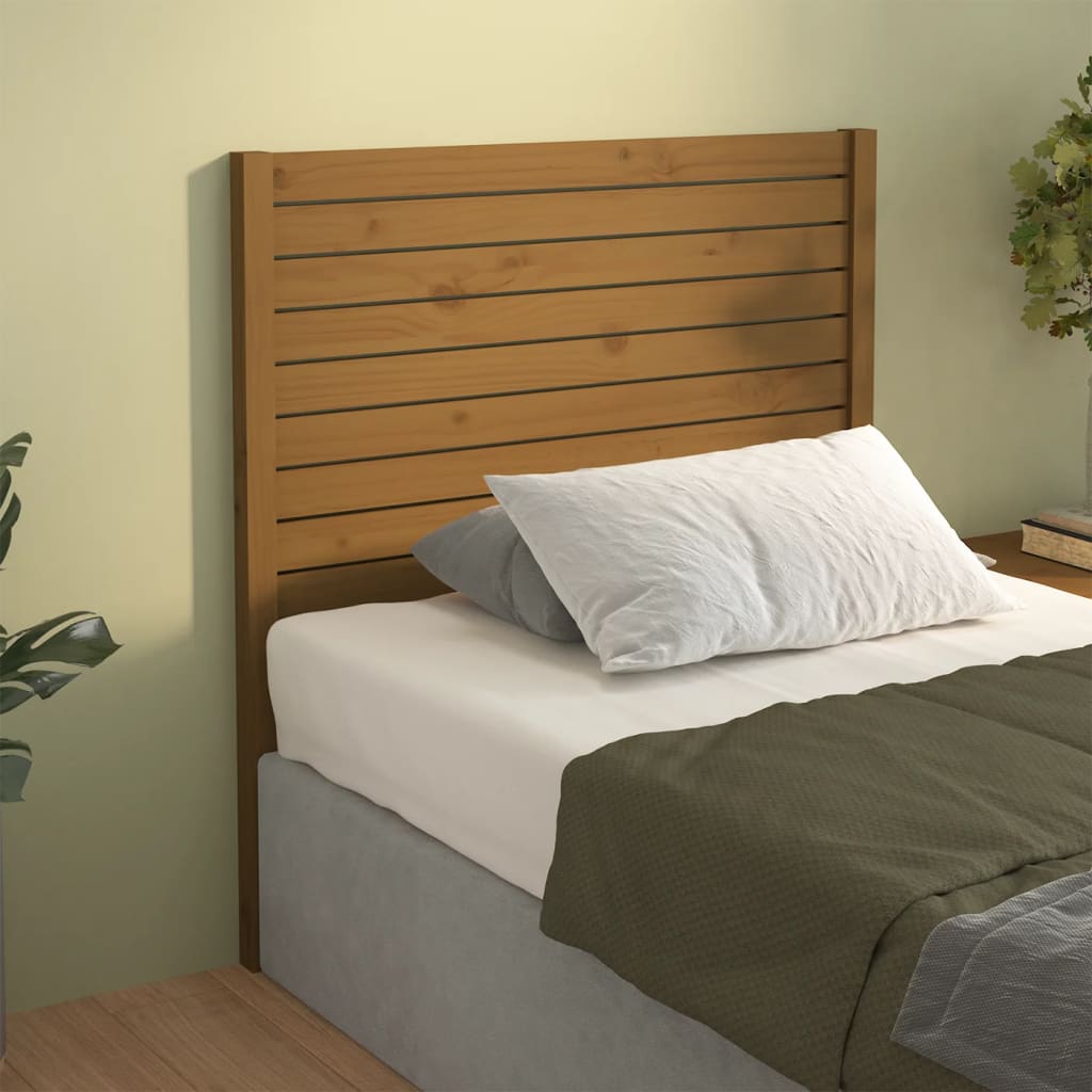 foto del prodotto testiera per letto miele 96x4x100 cm in legno massello di pino cod mxl 47185