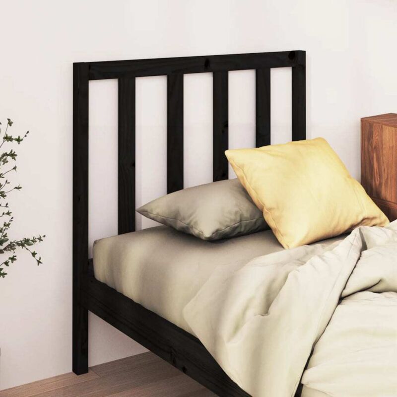 foto del prodotto testiera per letto nera 106x4x100 cm in legno massello di pino vidaxl