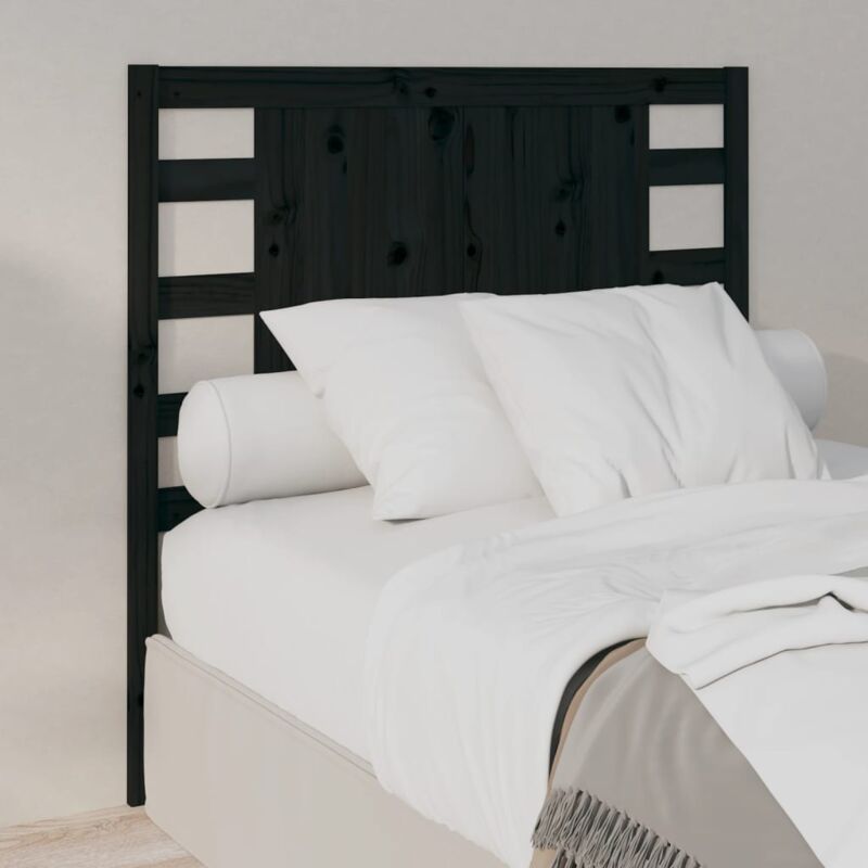 foto del prodotto testiera per letto nera 106x4x100 cm in legno massello di pino vidaxl
