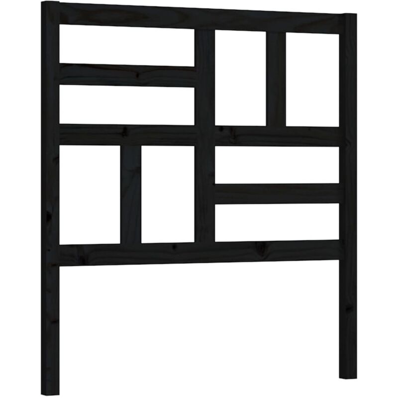 foto del prodotto testiera per letto nera 106x4x104 cm in legno massello di pino vidaxl
