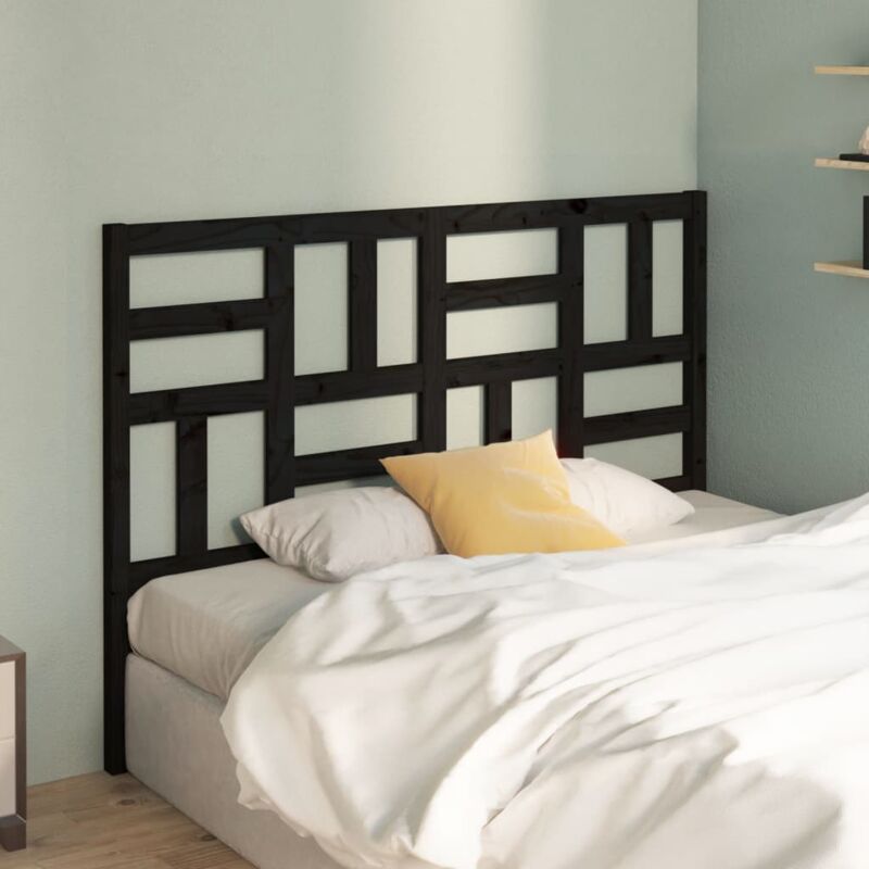 foto del prodotto testiera per letto nera 126x4x104 cm in legno massello di pino vidaxl