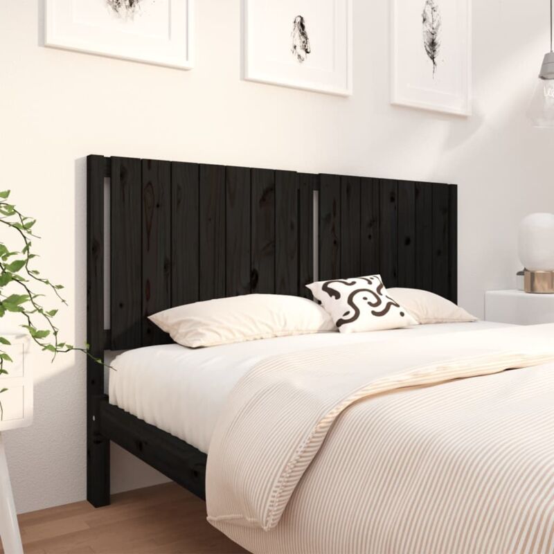 foto del prodotto testiera per letto nera 165,5x4x100cm in legno massello di pino vidaxl