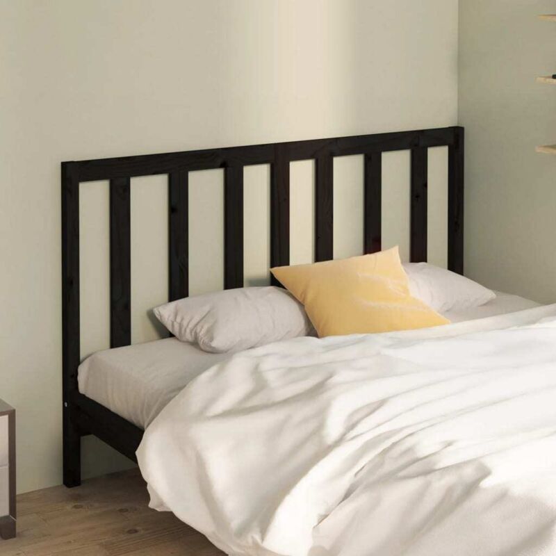 foto del prodotto testiera per letto nera 166x4x100 cm in legno massello di pino vidaxl