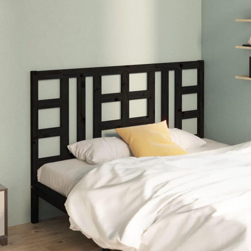foto del prodotto testiera per letto nera 166x4x100 cm in legno massello di pino vidaxl