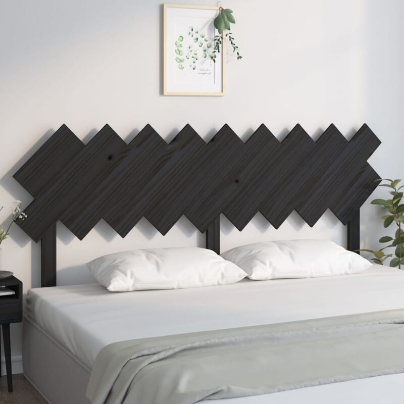 foto del prodotto testiera per letto nera 178x3x80,5 cm in legno massello di pino vidaxl