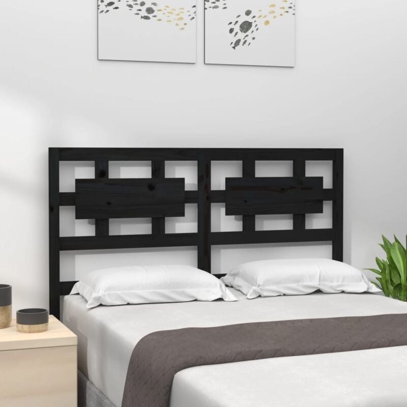foto del prodotto testiera per letto nera 185,5x4x100cm in legno massello di pino vidaxl