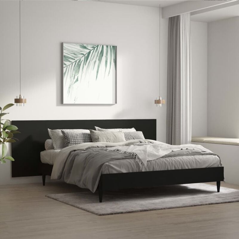 foto del prodotto testiera per letto nera 240x1,5x80 cm in legno ingegnerizzato - vidaxl