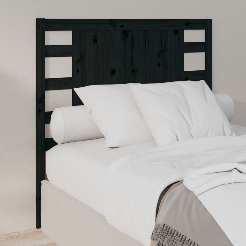 foto del prodotto testiera per letto nera 81x4x100 cm in legno massello di pino vidaxl