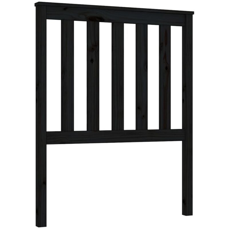 foto del prodotto testiera per letto nera 81x6x101 cm in legno massello di pino vidaxl
