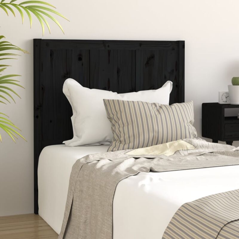 foto del prodotto testiera per letto nera 95,5x4x100 cm in legno massello di pino vidaxl