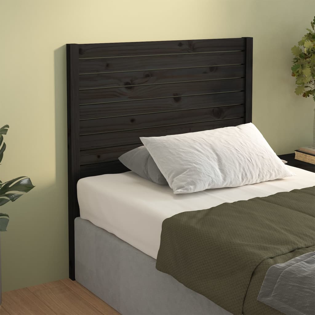 foto del prodotto testiera per letto nera 96x4x100 cm in legno massello di pino vidaxl