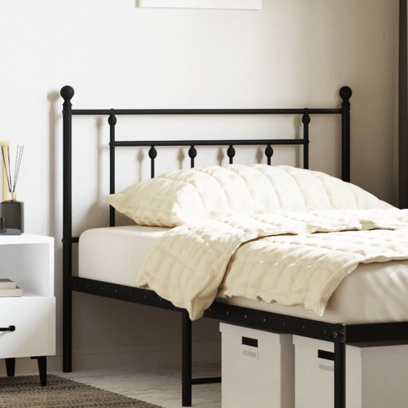 foto del prodotto testiera per letto,testata del letto,schienale del letto in metallo nero 100 cm cnwi127563 bonnevie