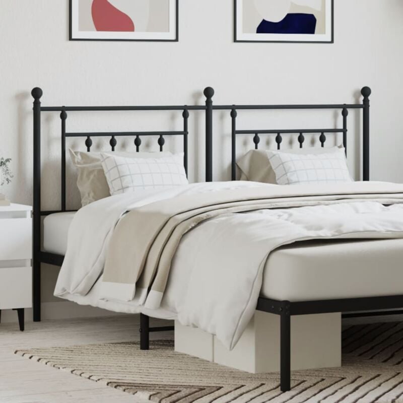 foto del prodotto testiera per letto,testata del letto,schienale del letto in metallo nero 160 cm cnwi347579 bonnevie