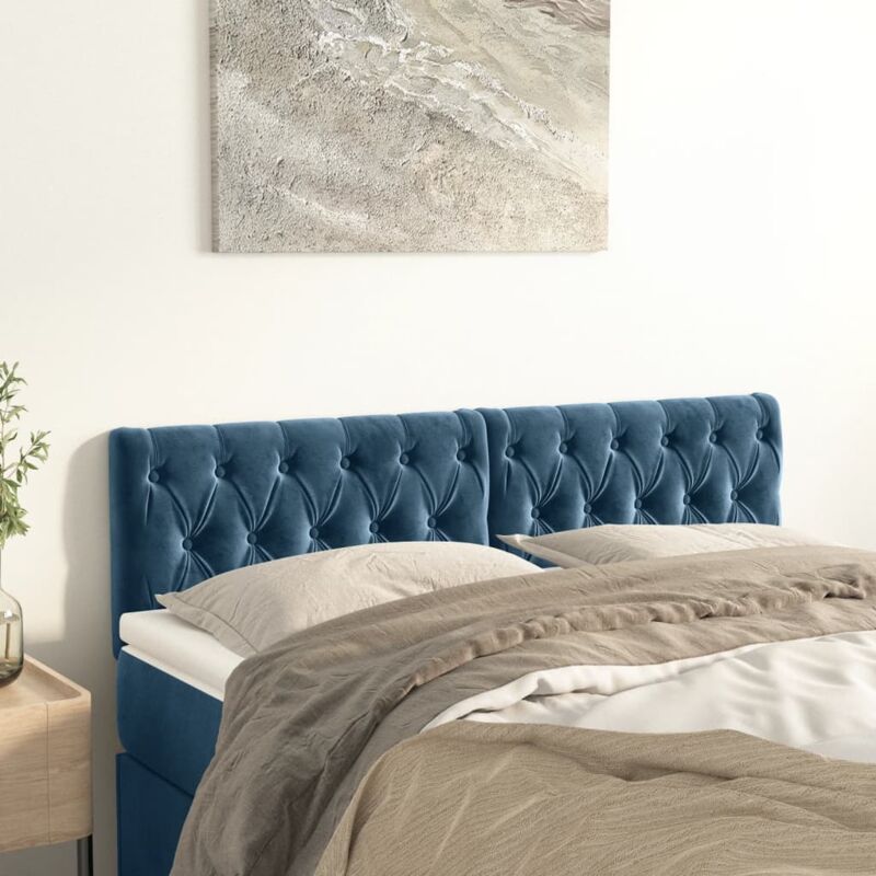 foto del prodotto testiere 2 pz blu scuro 80x7x78 88 cm in velluto vidaxl