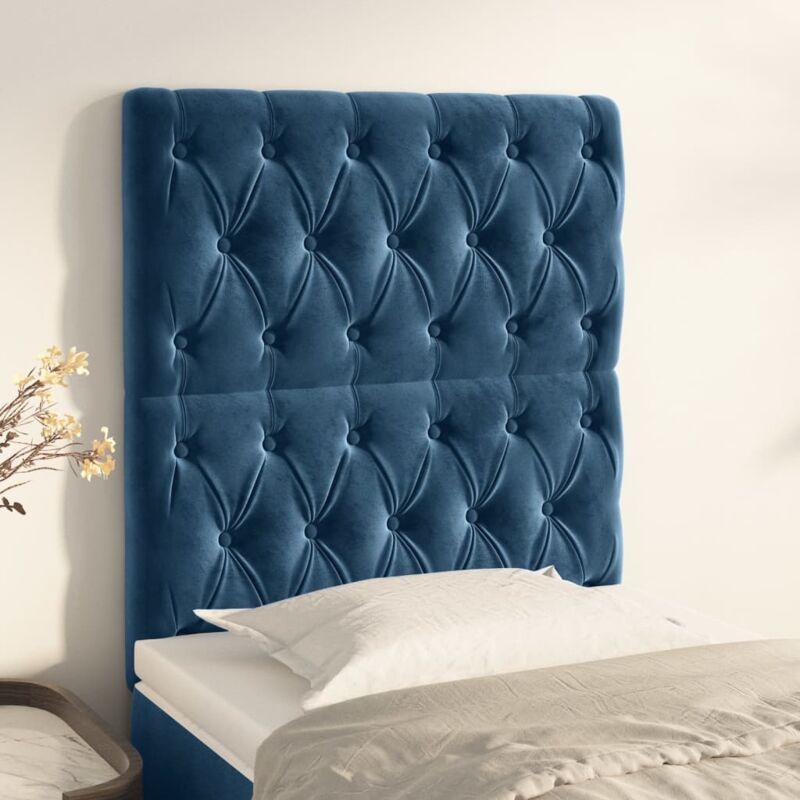 foto del prodotto testiere 2 pz blu scuro 80x7x78 88 cm in velluto vidaxl